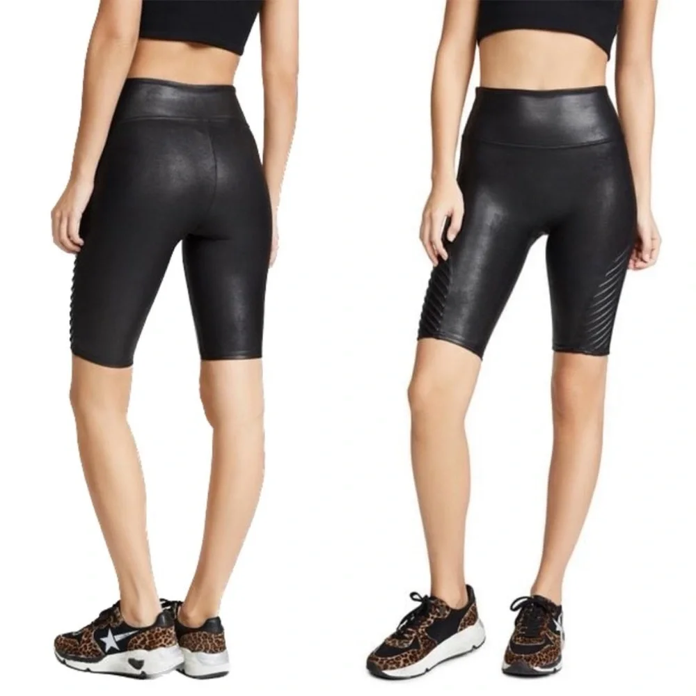 Spanx faux leather Moto bike short - Picture 2 of 10